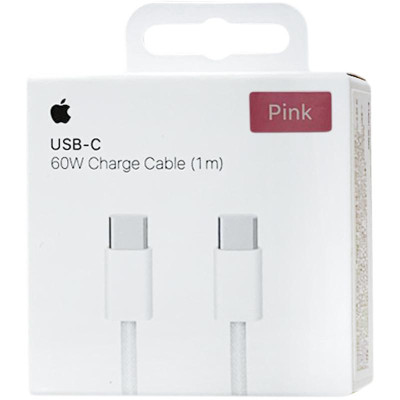 Кабель Original Quality Type-C/Type-C (Woven) (box) 1m, Pink