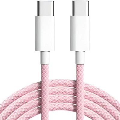 Кабель Original Quality Type-C/Type-C (Woven) (box) 1m, Pink
