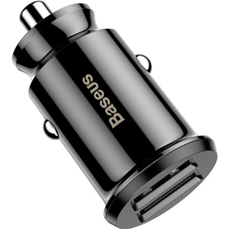 Автомобильное зарядное устройство Baseus 2USB Grain (3.1A) (CCALL-ML01) (Черный / Black) (Класс А)