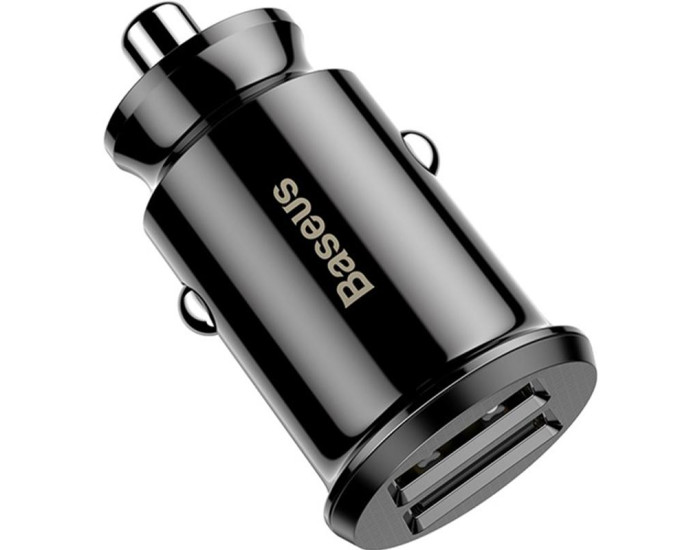 Автомобільне зарядний пристрій Baseus 2USB Grain (3.1A) (CCALL-ML01) (Чорний / Black)