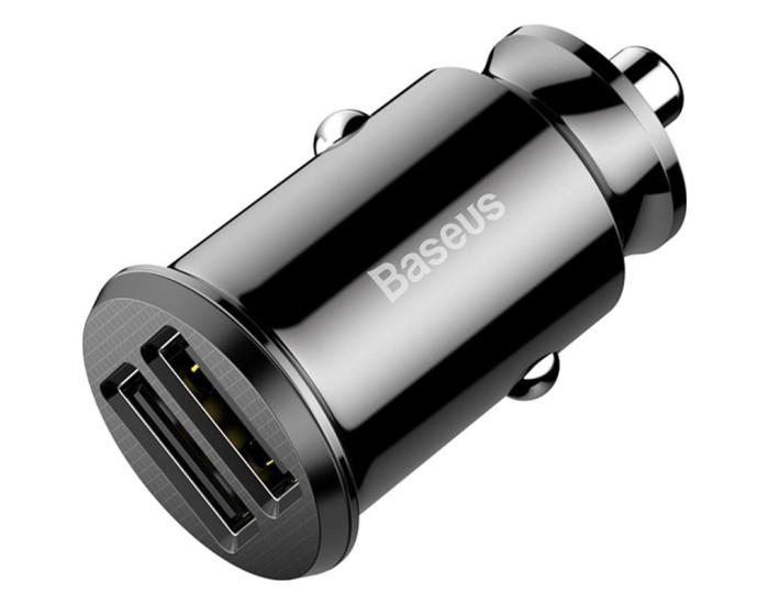 Автомобільне зарядний пристрій Baseus 2USB Grain (3.1A) (CCALL-ML01) (Чорний / Black)