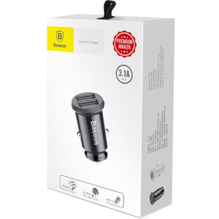 Автомобильное зарядное устройство Baseus 2USB Grain (3.1A) (CCALL-ML01) (Черный / Black) (Класс А)