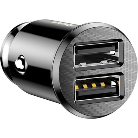Автомобильное зарядное устройство Baseus 2USB Grain (3.1A) (CCALL-ML01) (Черный / Black) (Класс А)