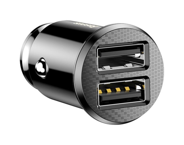 Автомобільне зарядний пристрій Baseus 2USB Grain (3.1A) (CCALL-ML01) (Чорний / Black)