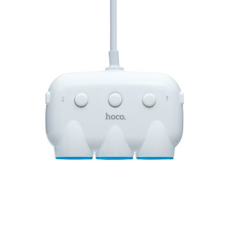 Автомобильный разветвитель HOCO C1 + 2USB, (Белый / White)