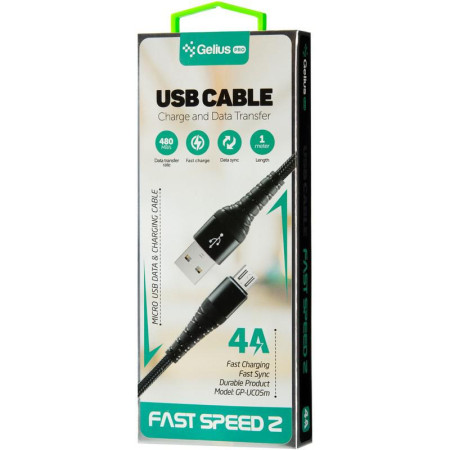 Кабель USB Gelius Pro Fast Speed 2 GP-UC05m MicroUSB (черный \ Black)