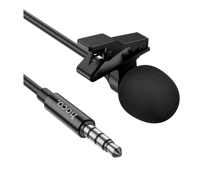 Мікрофон Петличний Hoco L14 (3.5mm/2m) Black