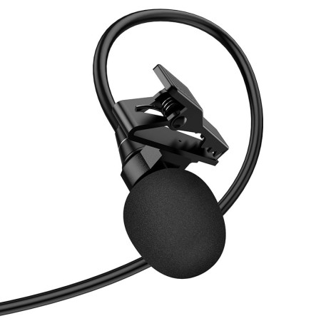 Микрофон Петличный Hoco L14 (3.5mm/2m) Black