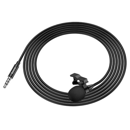 Микрофон Петличный Hoco L14 (3.5mm/2m) Black