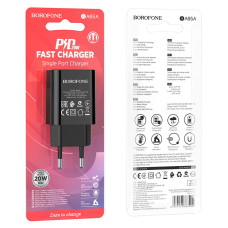 Сетевое зарядное устройство Borofone BA65A Single port (PD20W) Черный