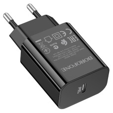 Мережеве зарядний пристрій Borofone BA65A Single port (PD20W) чорний