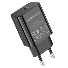 Мережеве зарядний пристрій Borofone BA65A Single port (PD20W) чорний