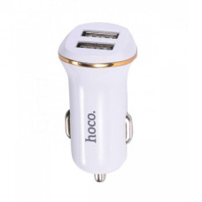 Автомобільне зарядний пристрій Hoco Z1 з кабелем Micro (2USB, 2.1A) White