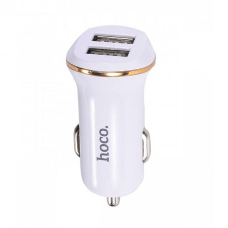 Автомобильное зарядное устройство Hoco Z1 с кабелем Micro (2USB, 2.1A) White