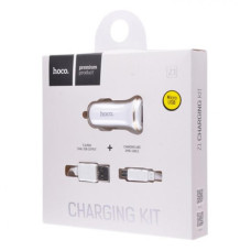 Автомобильное зарядное устройство Hoco Z1 с кабелем Micro (2USB, 2.1A) White
