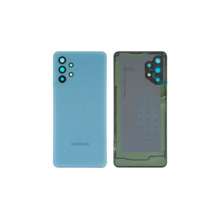 Задняя панель корпуса для Samsung A325 Galaxy A32, синяя со стеклом камеры (Класс B)