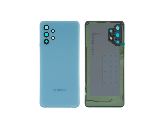 Задняя панель корпуса для Samsung A325 Galaxy A32, синяя со стеклом камеры