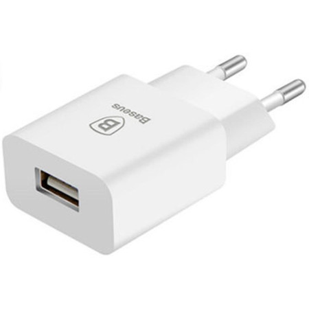 Сетевое зарядное устройство Baseus Letour EU (1USB,2.1A) White