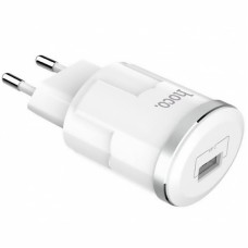 Мережеве зарядний пристрій Hoco C37A (1USB,2.4A) (Білий / White)