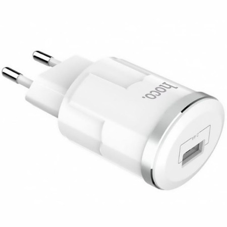 Сетевое зарядное устройство Hoco C37A (1USB,2.4A) (Белый / White)