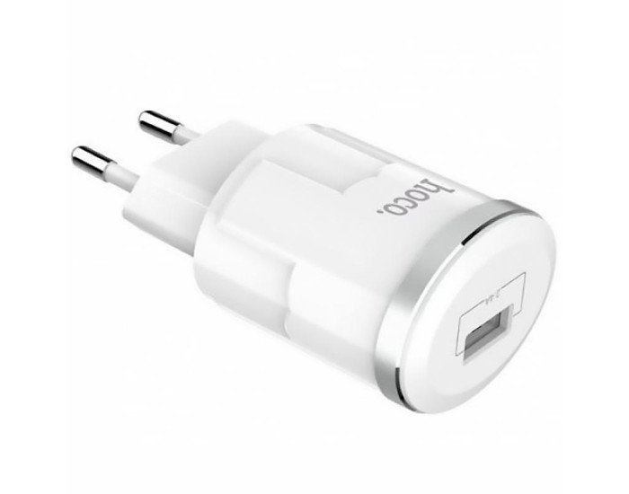 Мережеве зарядний пристрій Hoco C37A (1USB,2.4A) (Білий / White)
