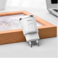 Мережеве зарядний пристрій Hoco C37A (1USB,2.4A) (Білий / White)