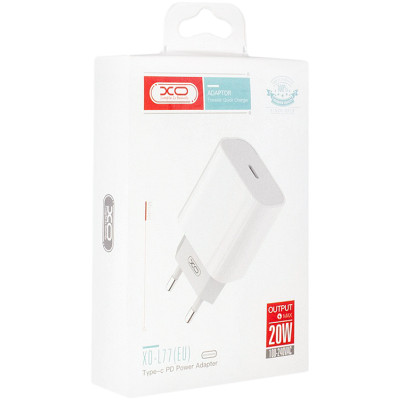 Сетевое зарядное устройство XO L77 (1Type-C/20W) White