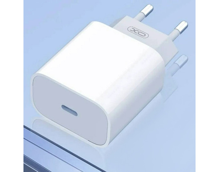 Мережеве зарядний пристрій XO L77 (1Type-C/20W) White