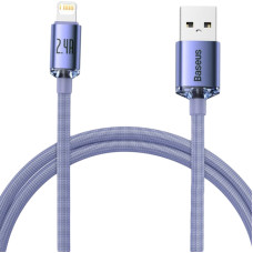 Кабель USB Baseus Crystal Shine Lightning (2.4A/1.2m) (CAJY000005) Purple