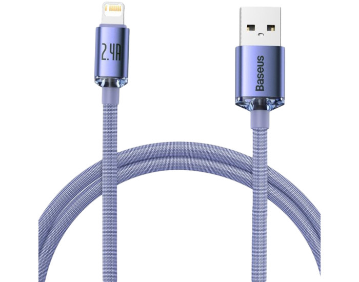 Кабель USB Baseus Crystal Shine USB to Lightning (2.4A/1.2m) Purple (CAJY000005)