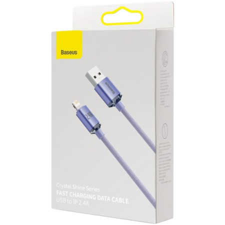 Кабель USB Baseus Crystal Shine Lightning (2.4A/1.2m) (CAJY000005) Purple
