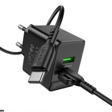 Мережеве зарядний пристрій Borofone BAS14A Erudite (PD20W+QC3.0) Type-C to Type-C чорний