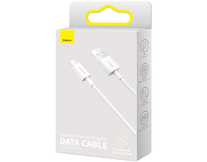 Кабель USB Baseus Superior Series MicroUSB 2A/1m (CAMYS-02) White 