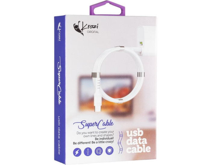 Кабель USB Krazi Super KZ-UC001m MicroUSB (Белый / White)