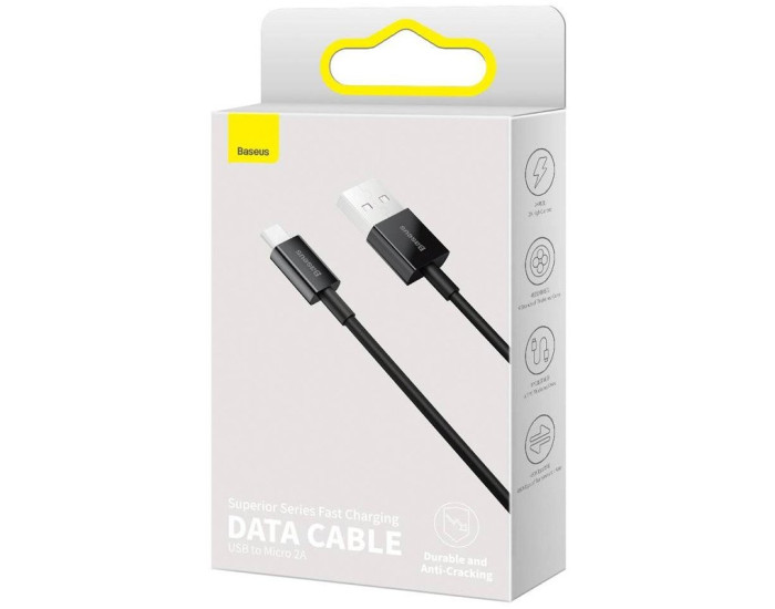 Кабель USB Baseus Superior Series USB to Micro (2A/1m) Black (CAMYS-01) 