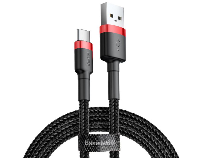 Кабель USB Baseus Cafule USB to Type-C (1m) Black/Red (CATKLF-B91)