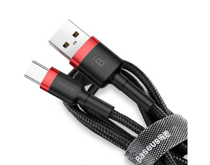 Кабель USB Baseus Cafule USB to Type-C (1m) Black/Red (CATKLF-B91)