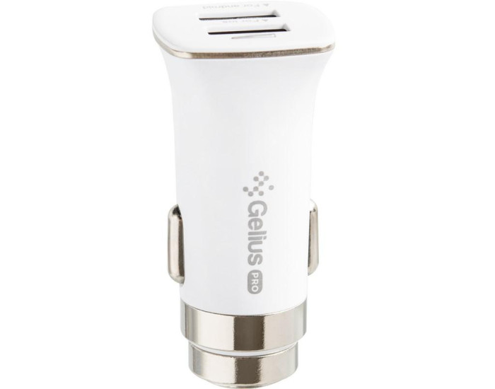 Автомобильное зарядное устройство Gelius Pro Apollo (GP-CC01, 2USB, 3.1A) с кабелем iPhone X White