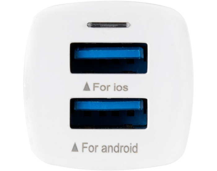 Автомобильное зарядное устройство Gelius Pro Apollo GP-CC01, 2USB, 3.1A с кабелем MicroUSB White