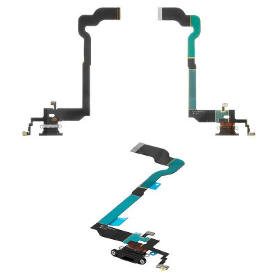 Шлейф для iPhone X, конектора навушників, конектора зарядки, чорний