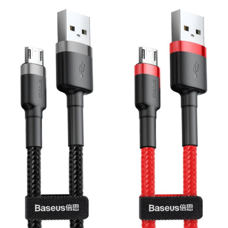 Кабель USB Baseus Cafule MicroUSB (CAMKLF-B) 2.4A 1m черный