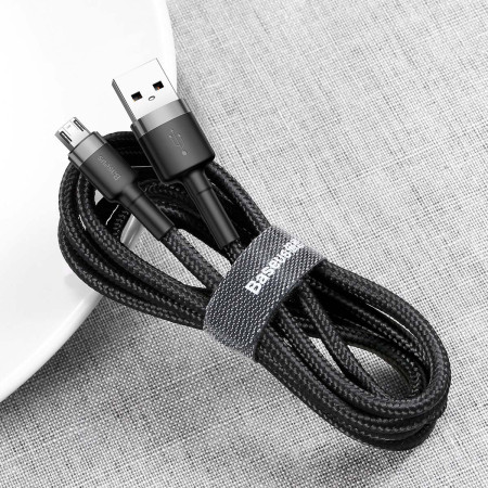Кабель USB Baseus Cafule MicroUSB (CAMKLF-B) 2.4A 1m черный
