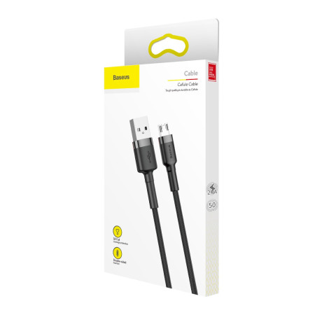 Кабель USB Baseus Cafule MicroUSB (CAMKLF-B) 2.4A 1m черный
