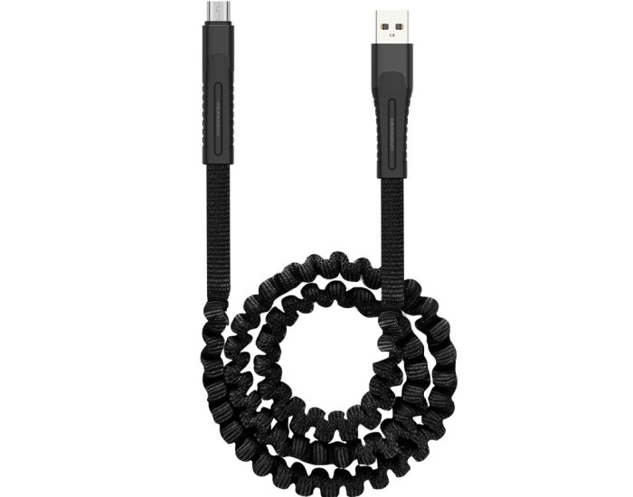 Кабель USB Gelius Pro Spring USB to Micro (2.4A) Black (GP-UC101)