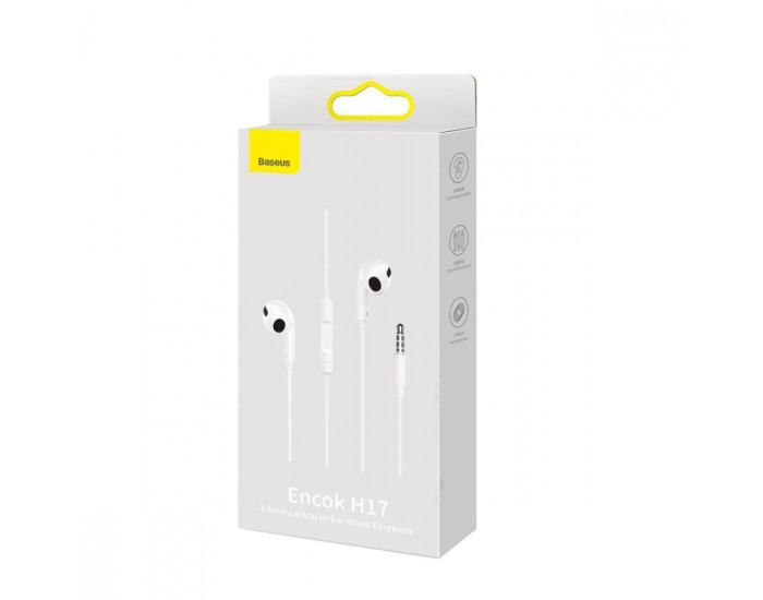 Провідні навушники Baseus Encok 3.5mm Wired Earphone H17, White (NGCR020002)