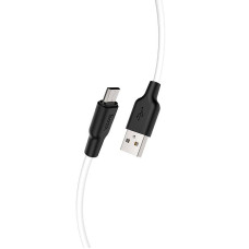 Кабель USB Hoco X21 Silicone USB to Micro (2.4A/1m) Black/White 