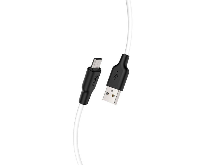 Кабель USB Hoco X21 Silicone USB to Micro (2.4A/1m) Black/White 