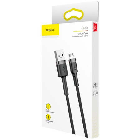Кабель USB Baseus Cafule MicroUSB (CAMKLF-CG1) (2m) (черный \ Black) (Класс B)