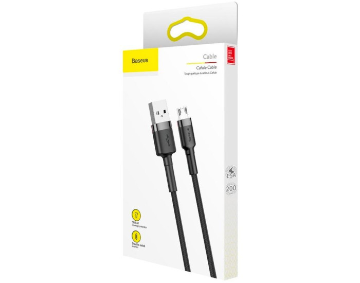 Кабель USB Baseus Cafule MicroUSB (CAMKLF-CG1) (2m) (черный  Black)