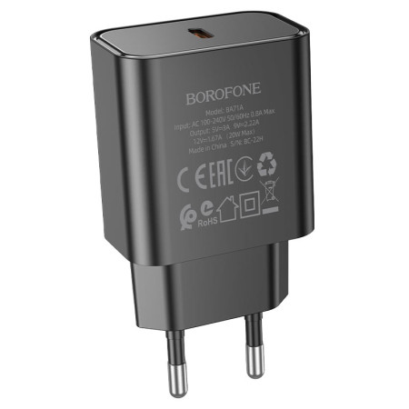 Сетевое зарядное устройство Borofone BA71A (PD20W) Черный